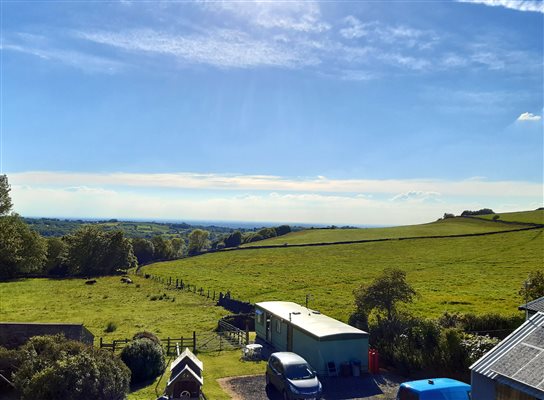 Static Caravan 1 with views over open fields